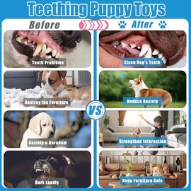 Paquete de 6 juguetes masticables para cachorros, juguetes interactivos de enriquecimiento de perros pequeños y medianos para perros pequeños y...    