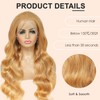 Shciyair 28 Inch Honey Blonde Wig Human Hair 200 Density