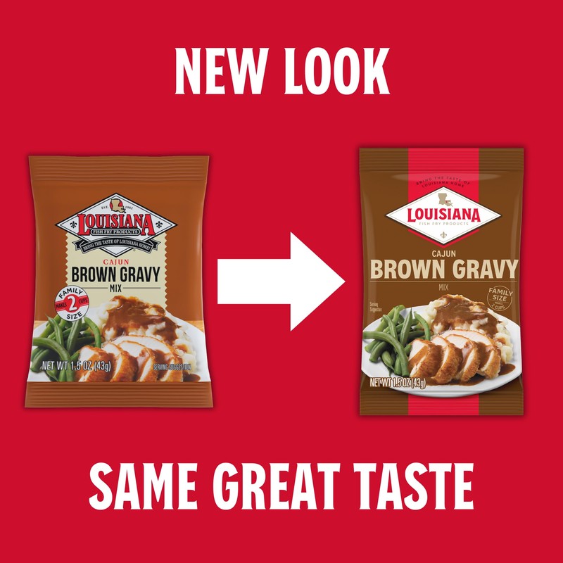 Louisiana Fish Fry Products Brown Gravy Mix, 1.5 oz (Pack