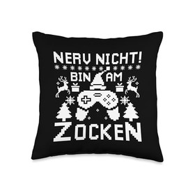 NERV NOT! AM GAMING Gamer Christmas Gaming Throw Pillow