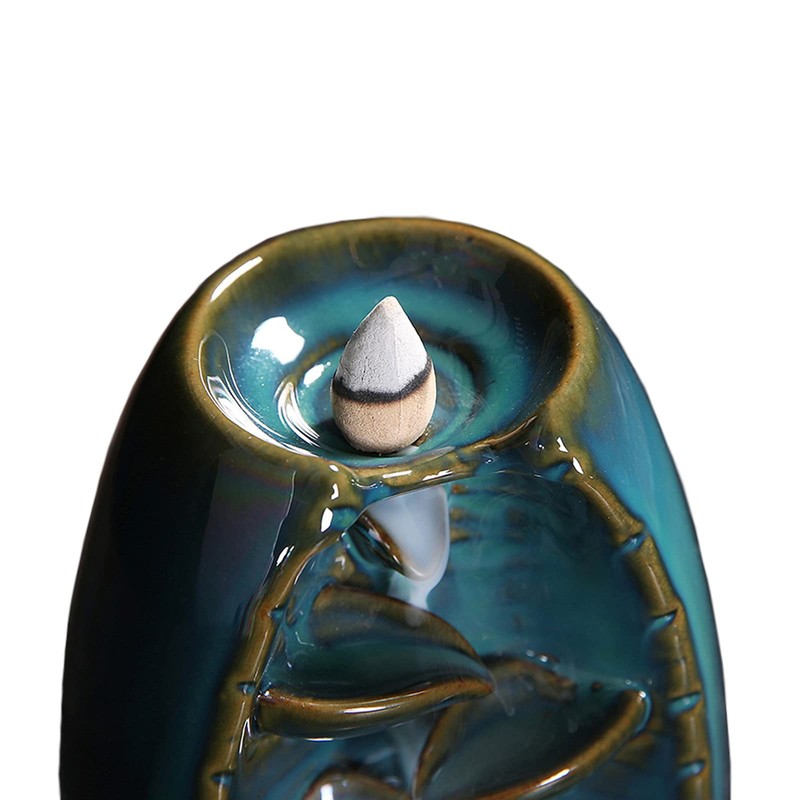 xunfu Backflow Incense Burner, Incense Waterfall Ceramic Incense Burner with