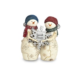 BirchHeart Snowman Pair, Reads "Special Friends" by Pavilion Gift Company, 4.5-Inch