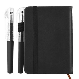 Bettinay Small Black Notepad A7 with 2PCS Pen, Pocket Notebook, Mini Note Book for Office School (100 Sheets)
