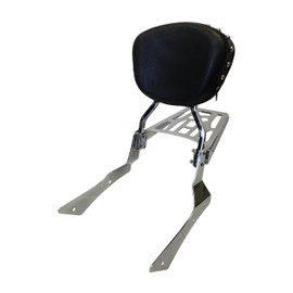 Sissy Bar Backrest & Luggage Rack for 00-06 Honda Shadow Spirit VT750DC Chain Drive - Studded Contoured