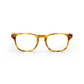 eyebobs Old Sport Premium Unisex Reading Glasses, Blonde Tortoise Front and Temples, 0.00 Strength