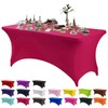 Stretchable Tablecloths,Hot Pink Spandex Fitted Tablecover 6ft Washable Stretch Spandex