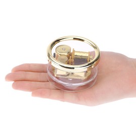 (Tune:Edelweiss) - YouTang(TM) Round Creative Transparent Acrylic 18-note Wind-up Musical Box,Musical Toys,Tune:Edelweiss,Clear
