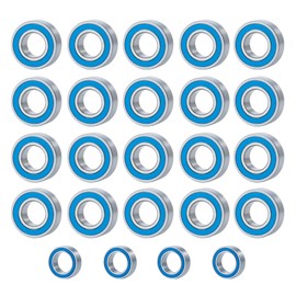 Runup 24-Piece Ball Bearing Set 6 x 12 x 4 mm 5 x 8 x 2.5 mm with Steel Rubber for Tamiya Super Clodbuster/Super Clodbuster/Bullhead RC Crawler Car Upgrade Parts
