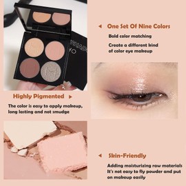 Nude Eyeshadow Palette, Brown Eye Shadow Pallets for Women, Matte Glitter Shimmer Neutral Smoky Natural Taupe Naked Make-Up Palettes, Long-Lasting Highly Pigmented Blendable Eye Make-Up