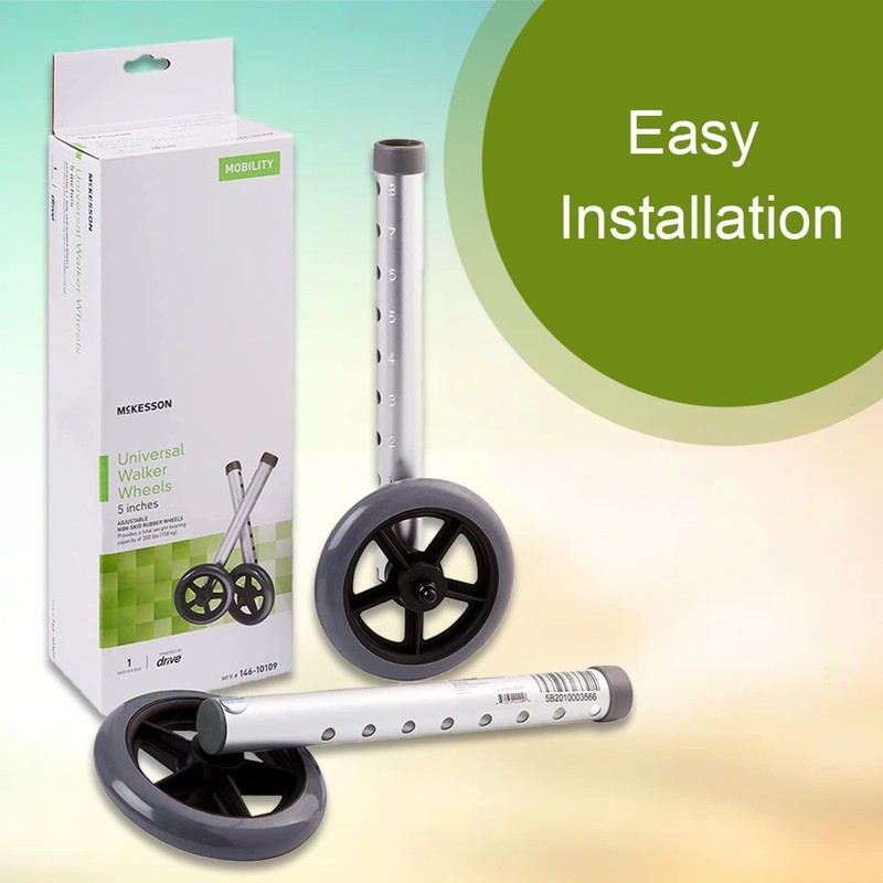 McKesson Universal Walker Wheels, Adjustable, 5 in Caster Wheels, 1