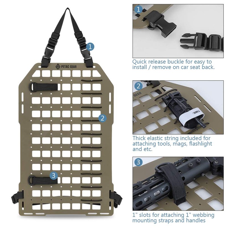 PETAC GEAR Tactical Car Seat Back Organizer | Rigid Molle