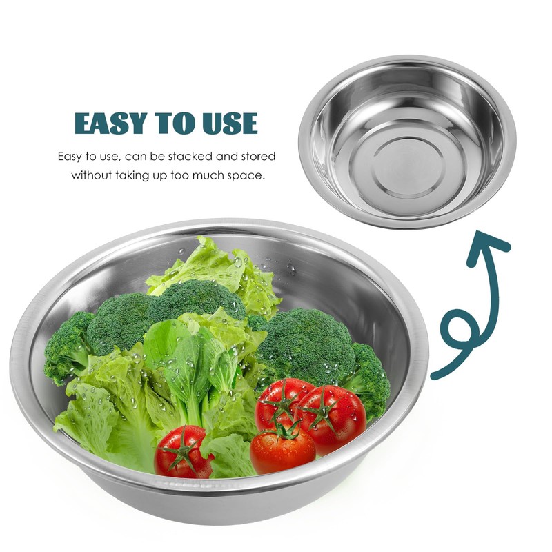 MUCKLILY Stainless Steel Basin 10.6 Inch Multi-Use Mixing Bowl for