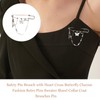 Safety Pin Brooch with Heart Cross Butterfly Charms Fashion Retro