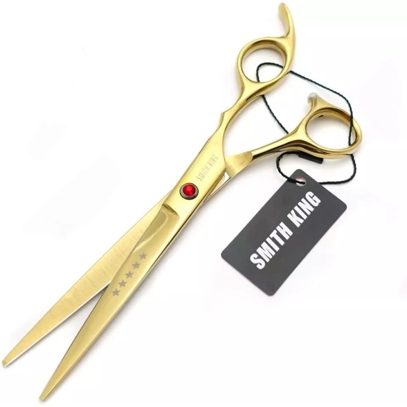Juego Tijeras Barbero Profesionales Doradas Ergonomicas