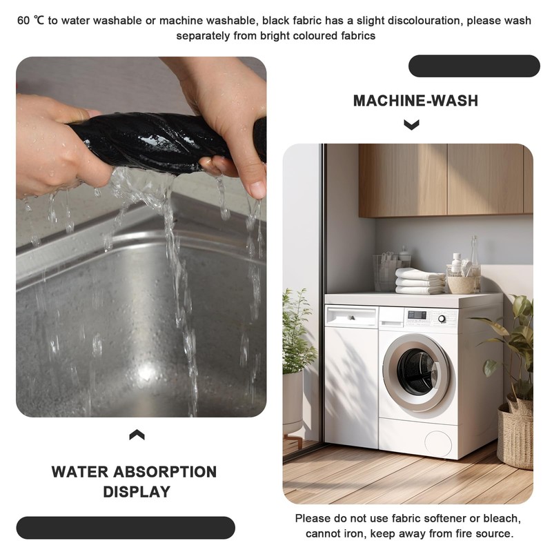 VIVOTE 4 Packs Black Tea Towels, Super Absorbent No lint