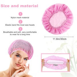 ElevateTech 4 Pcs Mesh Sleep Bonnet Hair Net Cap for Women Mesh Hair Net for Sleeping Night Sleep Cap Night Curly for Sleeping Cover(Pink,White)