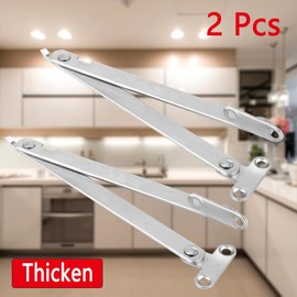 2Pcs (1 Pair) Stainless Steel Folding Soft Close Hinges, Lift Up Stay Support, Ideal for Kitchen Cupboards, Wardrobes, Caravan Windows, Doors, and Cupboard Furniture