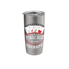 Pinochle Player Pinochle Is My Therapy Play Cards Stainless Steel Insulated Tumbler