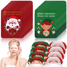 30 Pcs Christmas Steam Eye Masks Bulk for Dry Eyes Stocking Stuffer