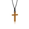 JISHGS Natural Wooden Cross Necklace, Wooden Cross Necklace for Men