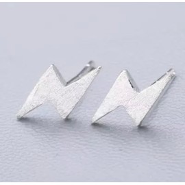 Besties Earrings | 925 sterling silver lightning bolt stud earrings | Silver stud earrings | Best friends gift