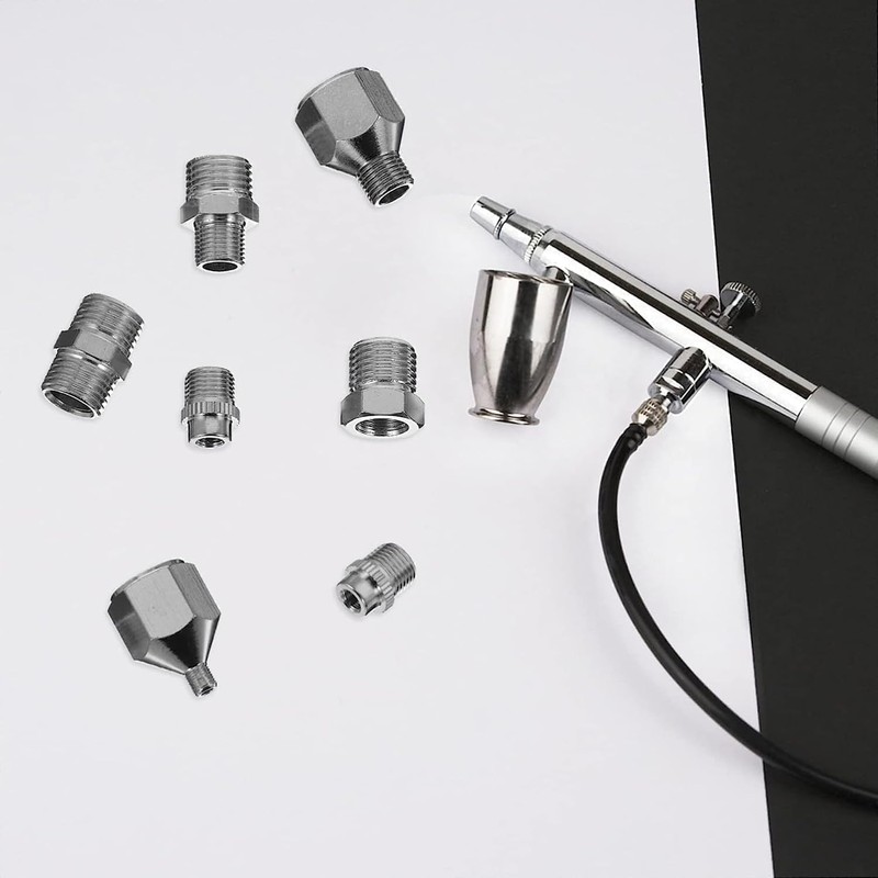 HUBEST 7 pcs of airbrush adaptor set airbrush fitting airbrush