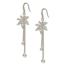 JeanBeau Gold Maple Leaf Dangle Drop Tassel Earrings for Women Teen Girls Elegant Sparkly Cubic Zirconia Rhinestone Fall Leaves Dangly Earings Long Chain Ball Dangling Statement Autumn Prom Jewelry Gift