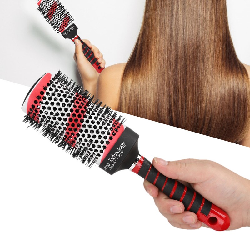 Unisex Ceramic Aluminum Comb Rolling Comb Cylinder Comb Hairstyling Tool