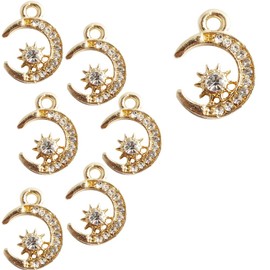 YYMSEN 20 PCS Alloy Moon Charms Pendants, Moon Pendants Moon Charms Jewelry Making Necklace Bracelet Diy Craft Found Supplies Made (Golden)