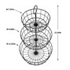 HANZE 3-Tier Wire Fruit Basket Bowl, Detachable Vegetable Bread Basket