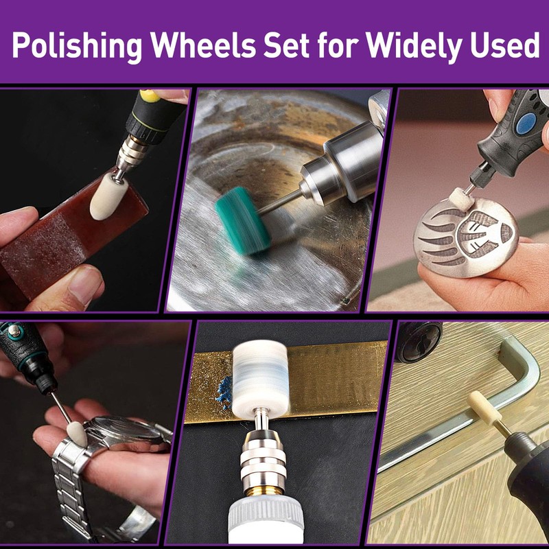 114 PCS Polishing Kit with 2Pcs Polishing Compound for Dremel,