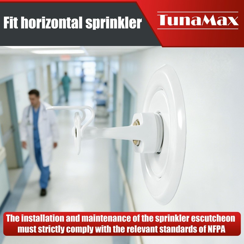 TunaMax (6 Pack) 1/2" IPS Fire Sprinkler Escutcheons 3/4" Adjustment