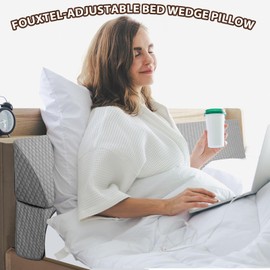 4 Modes Pillow Wedge for Headboard Gap, Foldable Bed Wedge Pillow, Bed Gap Filler King Size Fill The Gap (0-7"), Mattress Gap Filler Long Pillow Between Headboard and Mattress