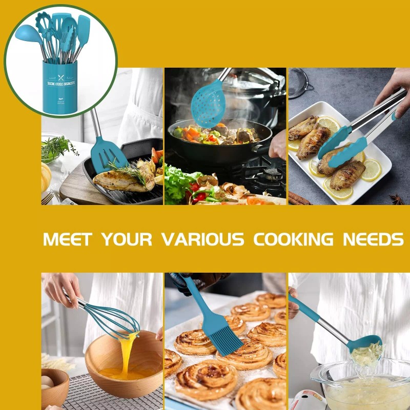 Umite Chef 15 Pcs Silicone Cooking Utensils Kitchen Utensil Set