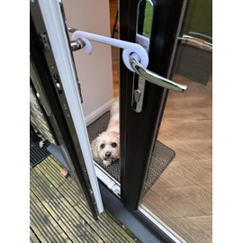 Patio Door Breezer, French Door Stay Open Hook, Air Circulation, Door Stop (White, 190mm)