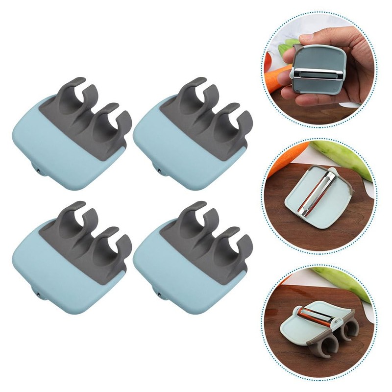 Alipis 4pcs Stainless Steel Finger Vegetable Peeler Ergonomic Design for