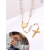 FaithHeart Rosary Necklace, Crucifix for Women, Car Rosary Necklace with