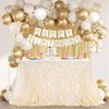 BrillShine Satin Tablecloth 90 x 90 Inch Cream Festive DIY
