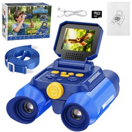 Binoculars for Kids with Night Vision, 2.4" IPS Screen Digital Binoculars with 20 Games & 8GB SD Card, 10X Optical Zoom, Rechargeable STEM Outdoor Toys Gifts for 4-12 Year Old Boys Girls