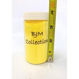 BJM Collection 100 Grams Fine Glitter Powder Bottle Art Craft (Light Yellow)