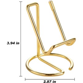 Business Card Holder for Desk, 4Pcs Cute Metal Gold Desktop Business Card Holder, Cell Phone Stand Desktop Name Card Organizer Display for Men & Women（Gold）