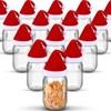 Hicarer 16 Set Christmas Plastic Mason Jars and Mini Santa