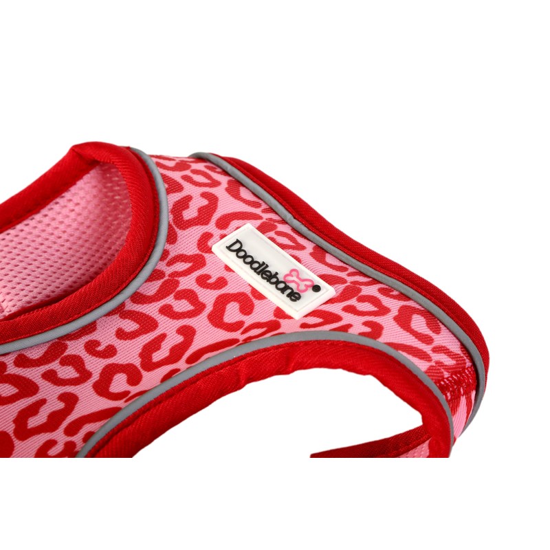 Doodlebone Snappy Harness, Ruby Leopard, 1-2