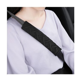 Zpana Car Seat Belt Pad, 2PCS Vehicle Seatbelt Strap Cover for Comfortable Driving, Soft Auto Interior Shoulder & Neck Cushion Protection Decor Accessories, Universal for SUV Sedan Trucks(Black)
