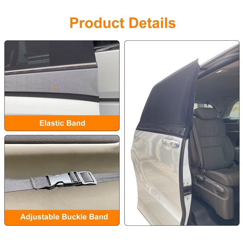 2 Packs Mesh Car Window Screen for MPV Sliding Door,Single