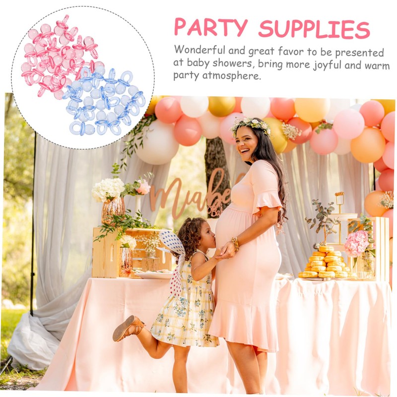 LIFKOME 100Pcs Acrylic Mini Pacifiers for Shower Decorations Shower Favors