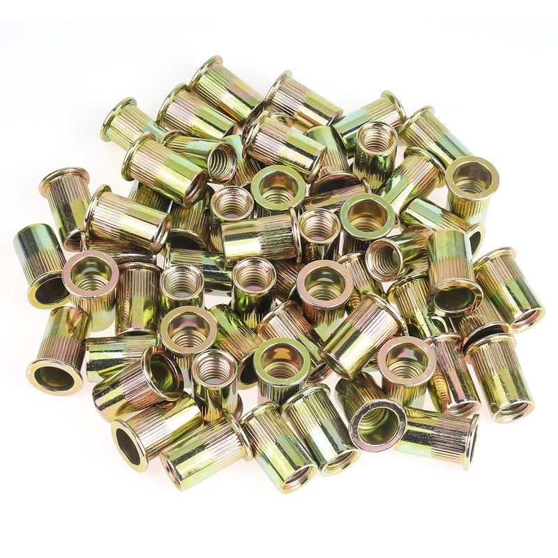Powlankou 50 Pieces 1/2"-13 Zinc Plated Carbon Steel Rivet Nuts