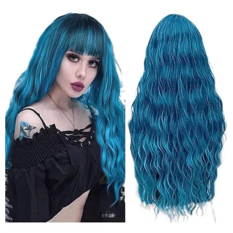 Meng Wei Pullover De Pelo Largo Rizado Natural Con Flequillo