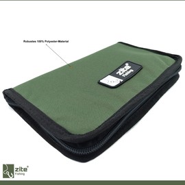 Zite Fishing Trout Spoon Bag, Trout Blinker Wobbler & Fishing Bait Bag, Ultra Light Bait, Case Bag, 100% Polyester, Green, Additional pocket