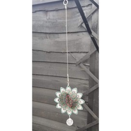 Stainless Steel Colour Garden Wind Spinner - Small Baby Pink Geen Shade